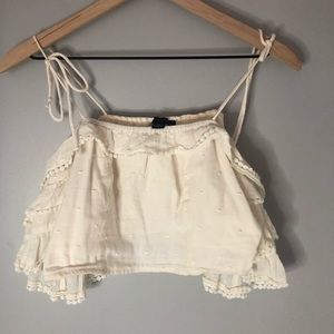 American Eagle Ruffle Crop Top
